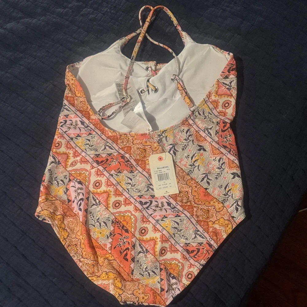 Billabong Kids One Piece - Orange and Pink Floral - Picture 3 of 4